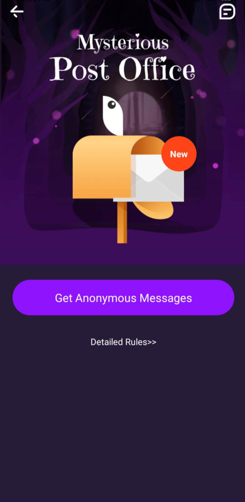 Mysterious Post office in sweet chat app