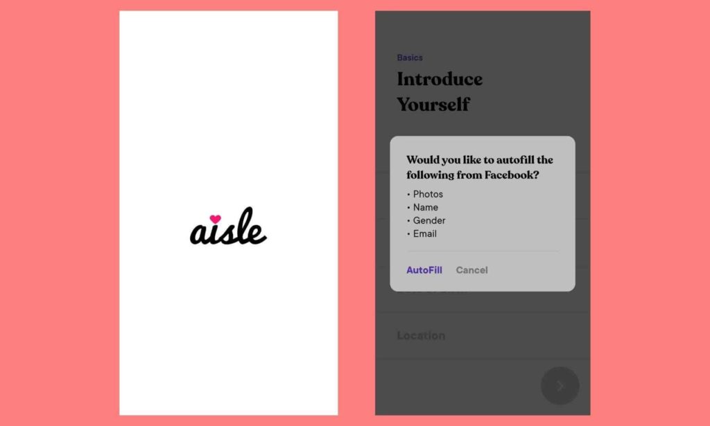 Aisle app review - signup